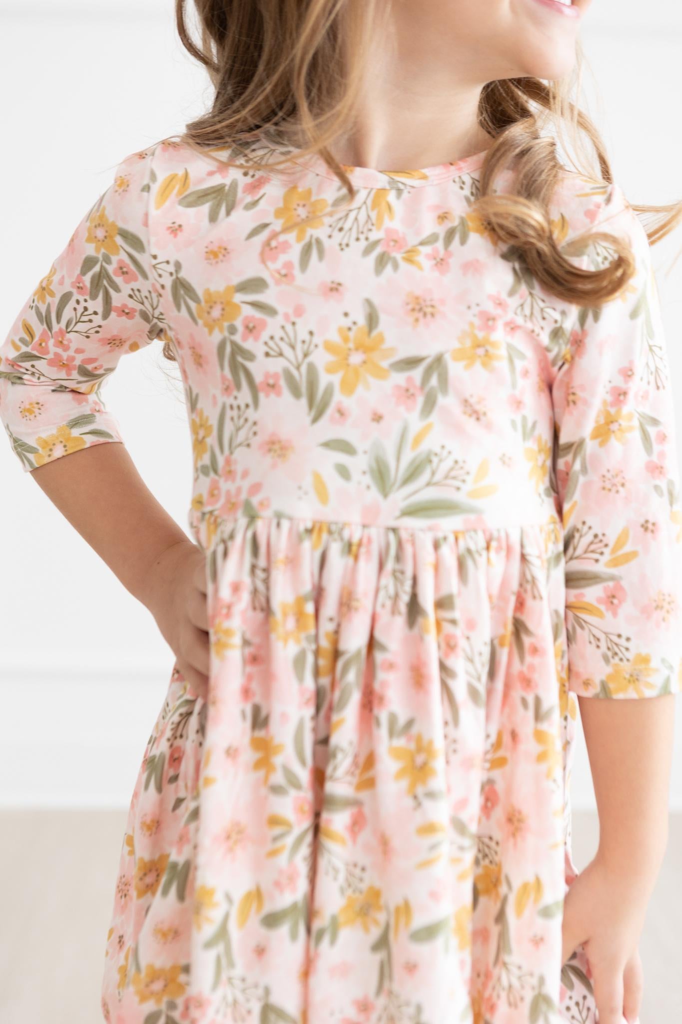 Pretty Peach Short Sleeve Twirl Dress