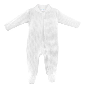 White Quilted Footie