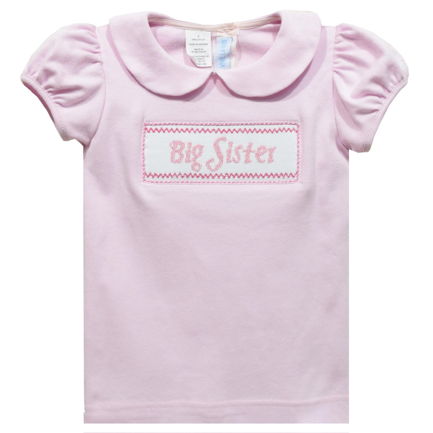 Big Sister Smocked Short Sleeve Top