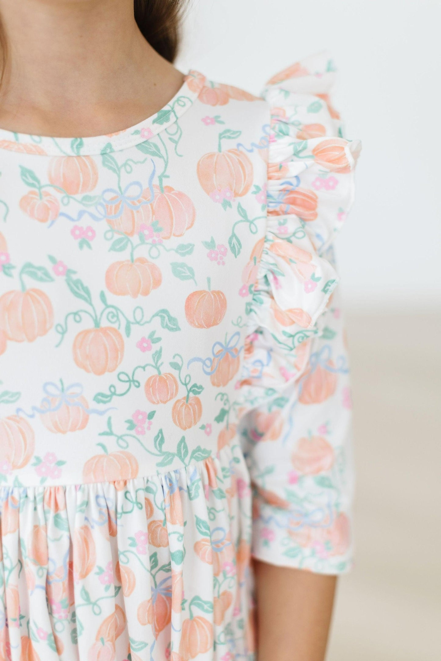 Pretty Pumpkins Twirl Flutter Bodysuit