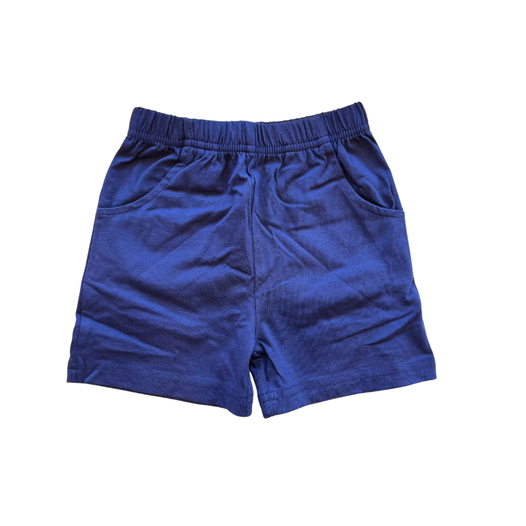 Navy Jersey Shorts with Front Pockets