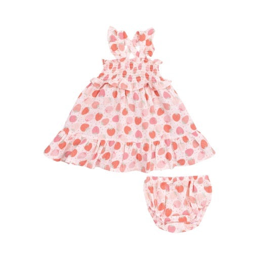 Strawberry Bliss Muslin Dress