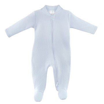 Light Blue Quilted Footie
