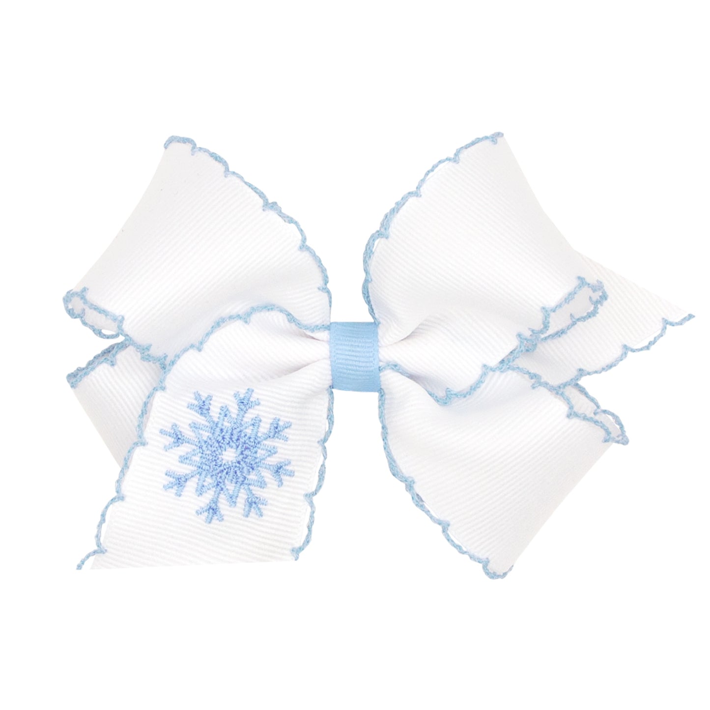 Snowflake Embroidered Moonstitch bow