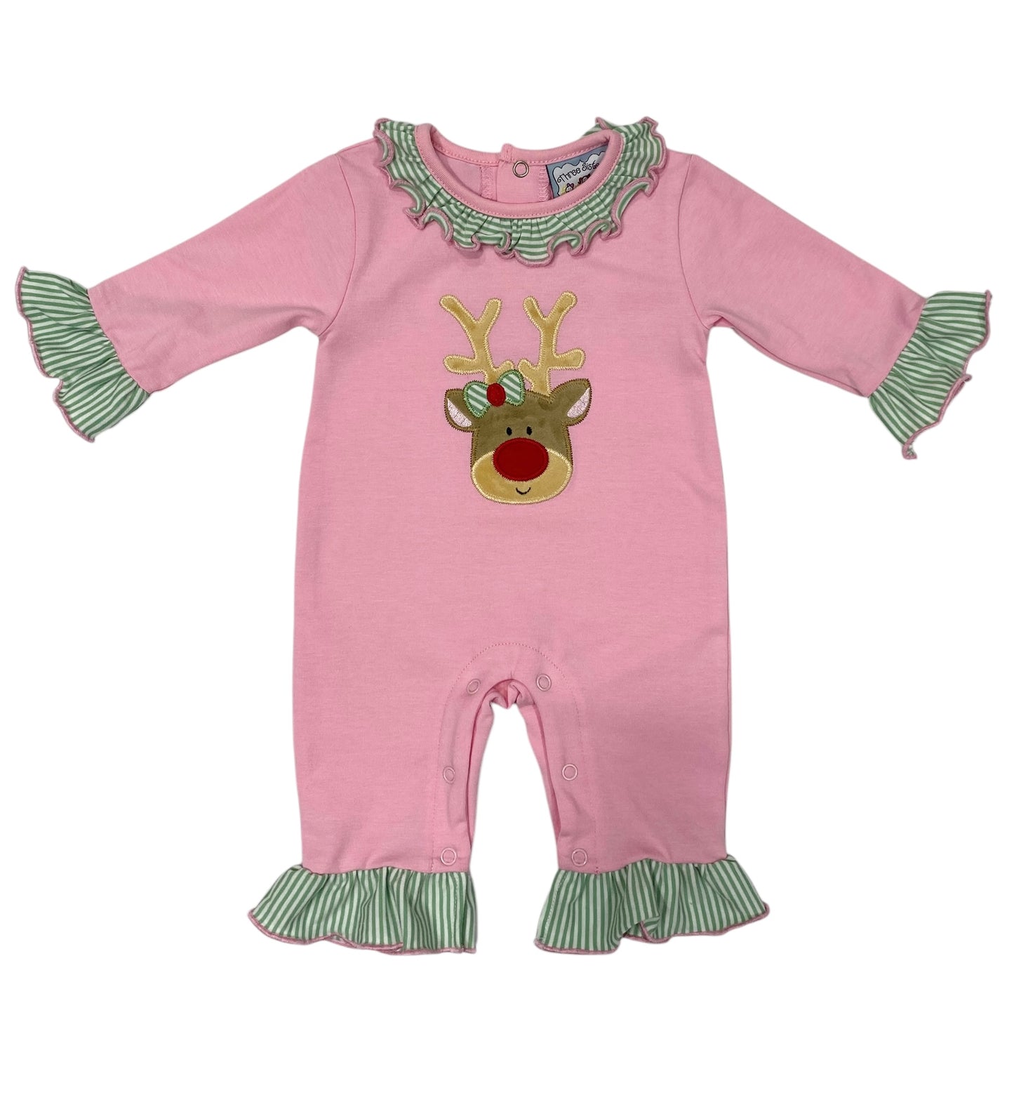 Reindeer Appliqué Girls Romper