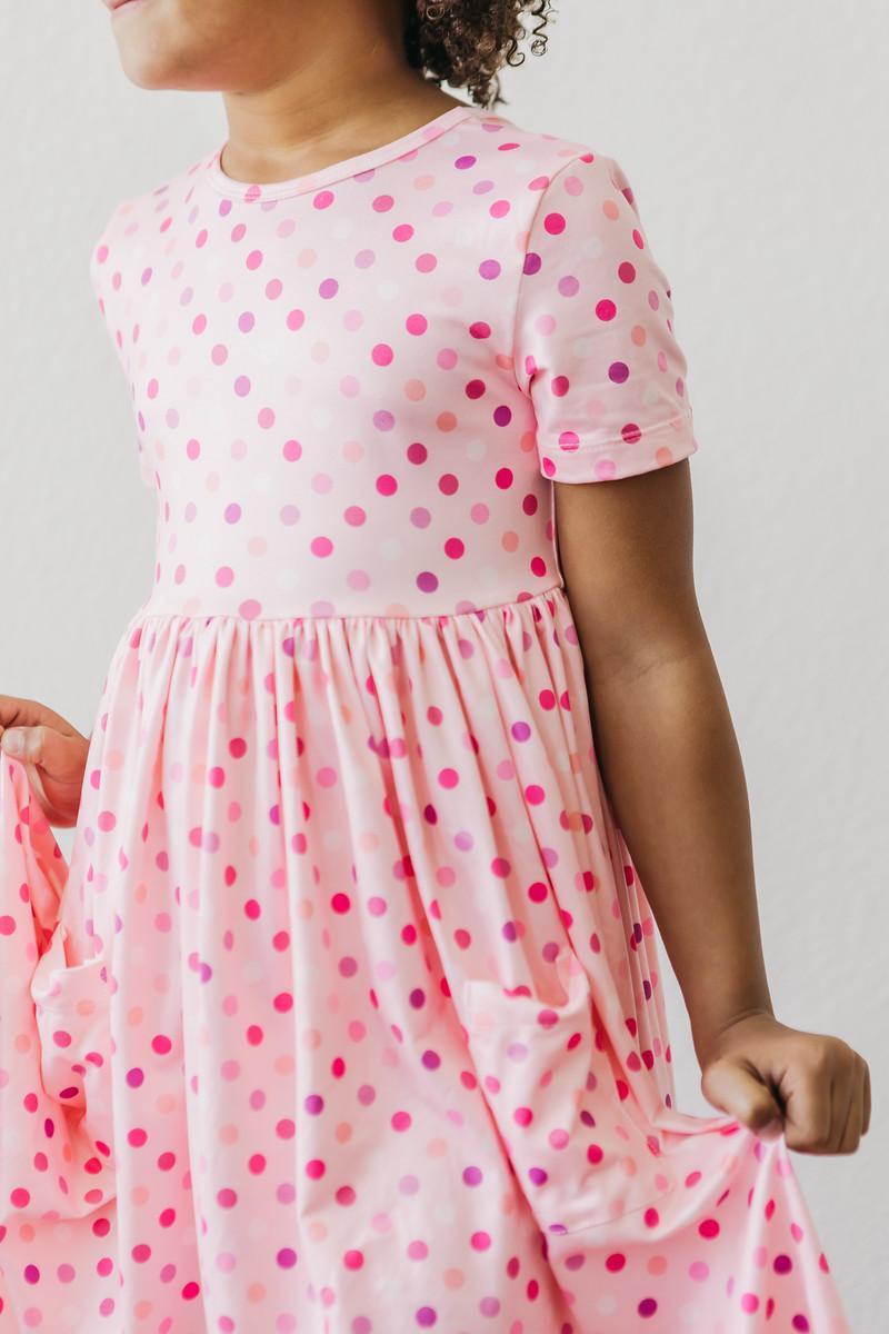 Pastel Vibes Short Sleeve Twirl Dress with Pockets