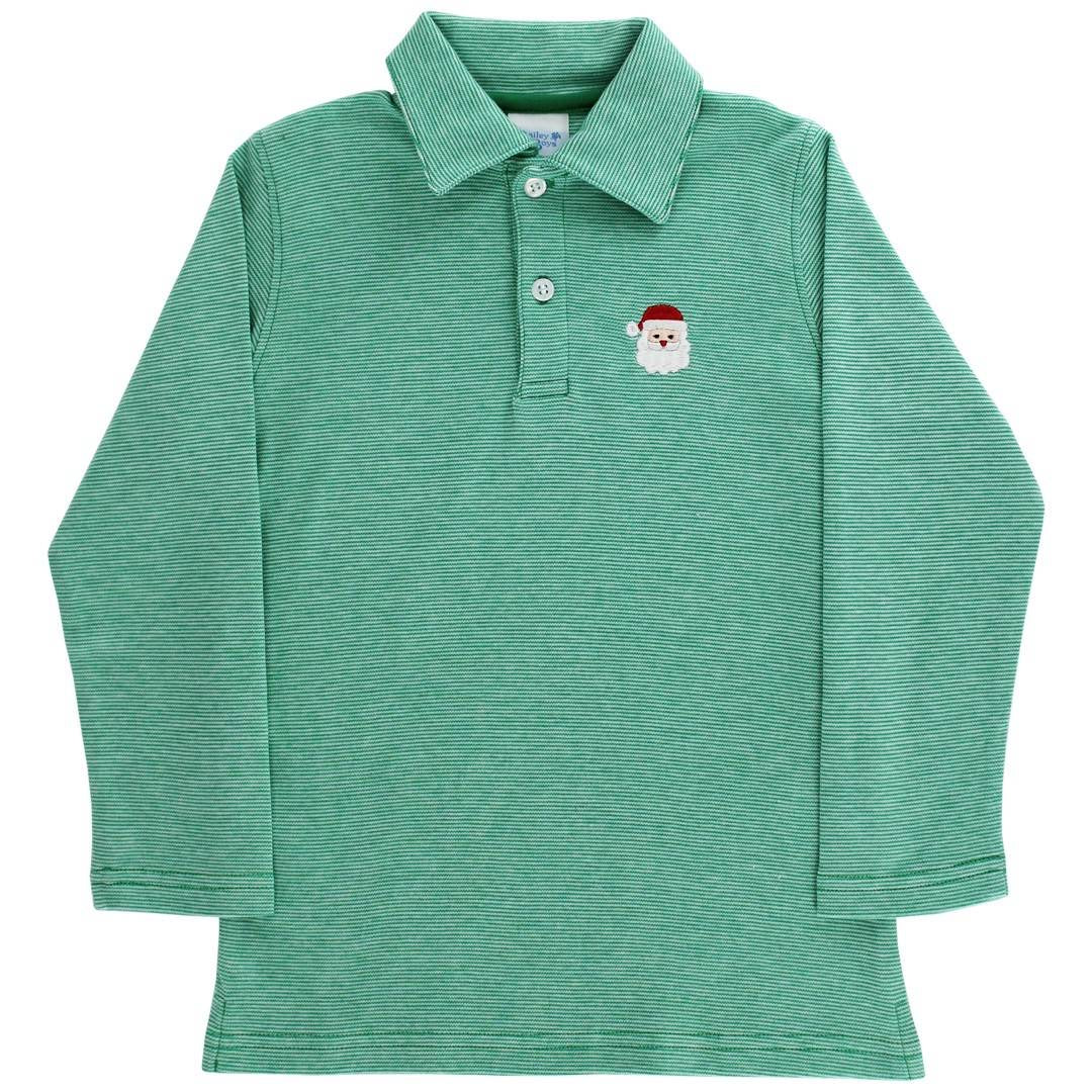 Santa Embroidered Long Sleeve Polo
