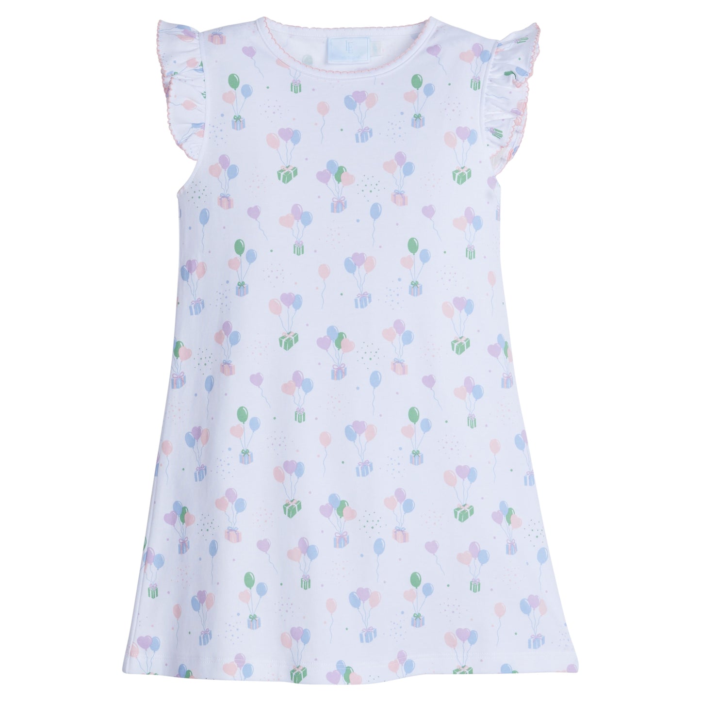 Pink Printed Angel Sleeve Balloons Dress