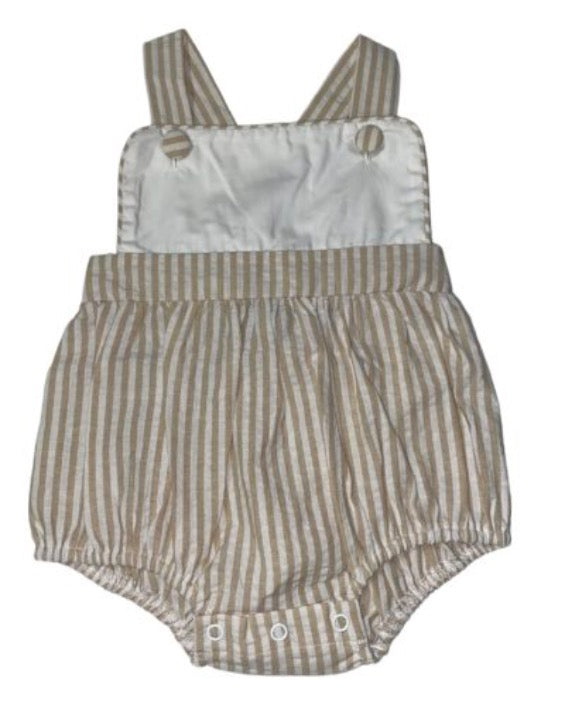 Tan Striped Sunsuit