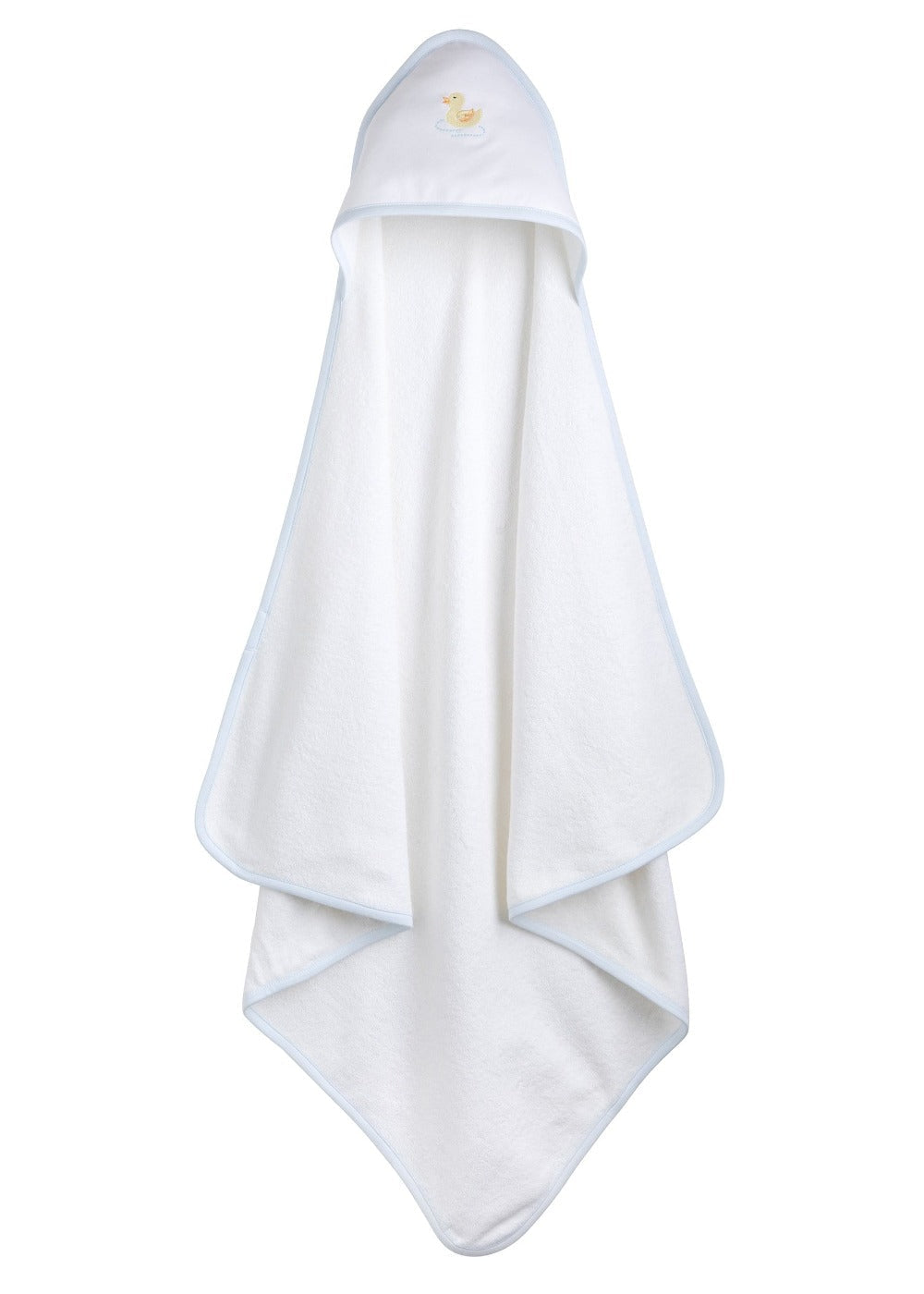 Duck Blue Trim Embroidered Hooded Towel