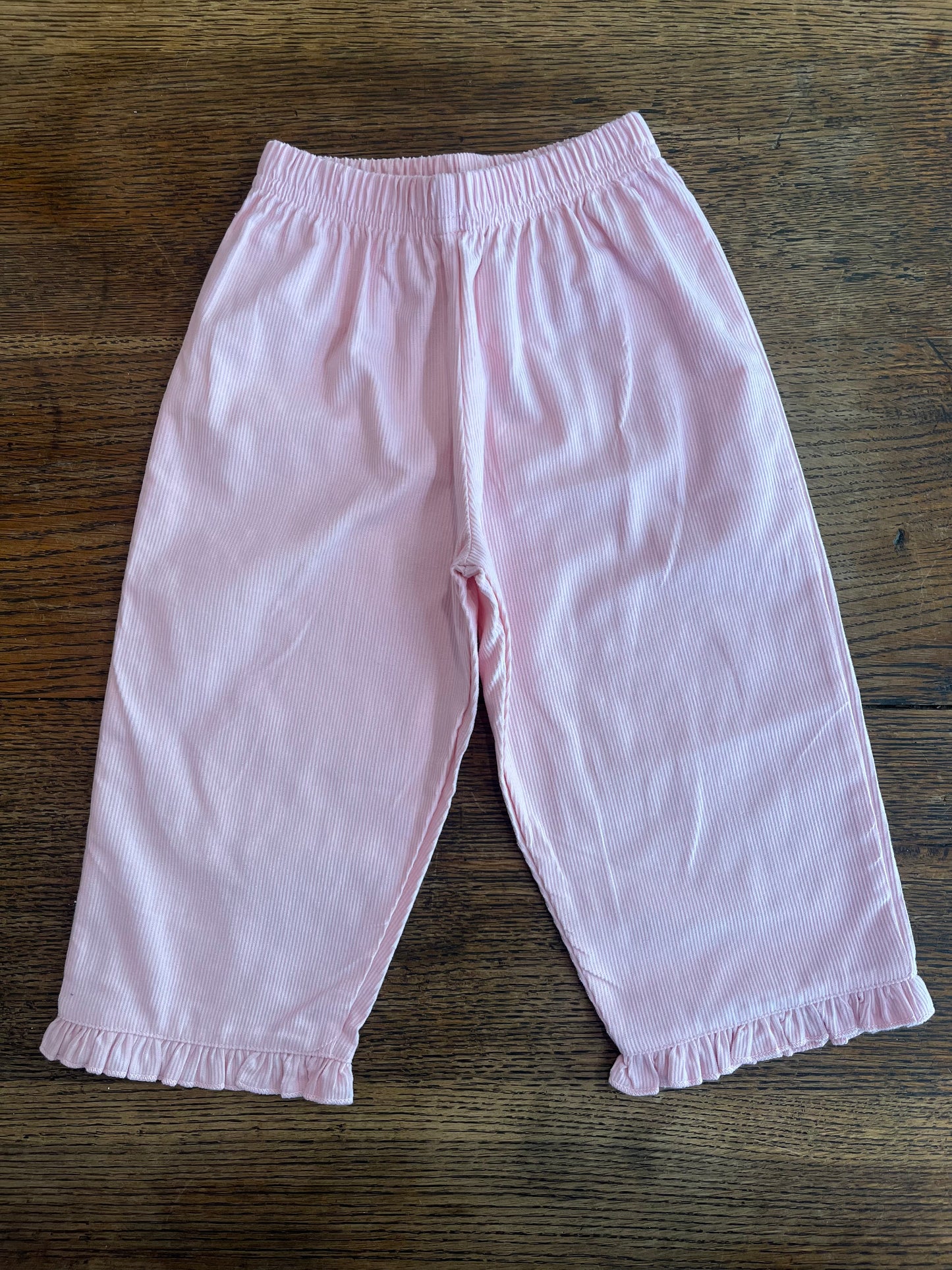 Pink Corduroy Ruffle Pants