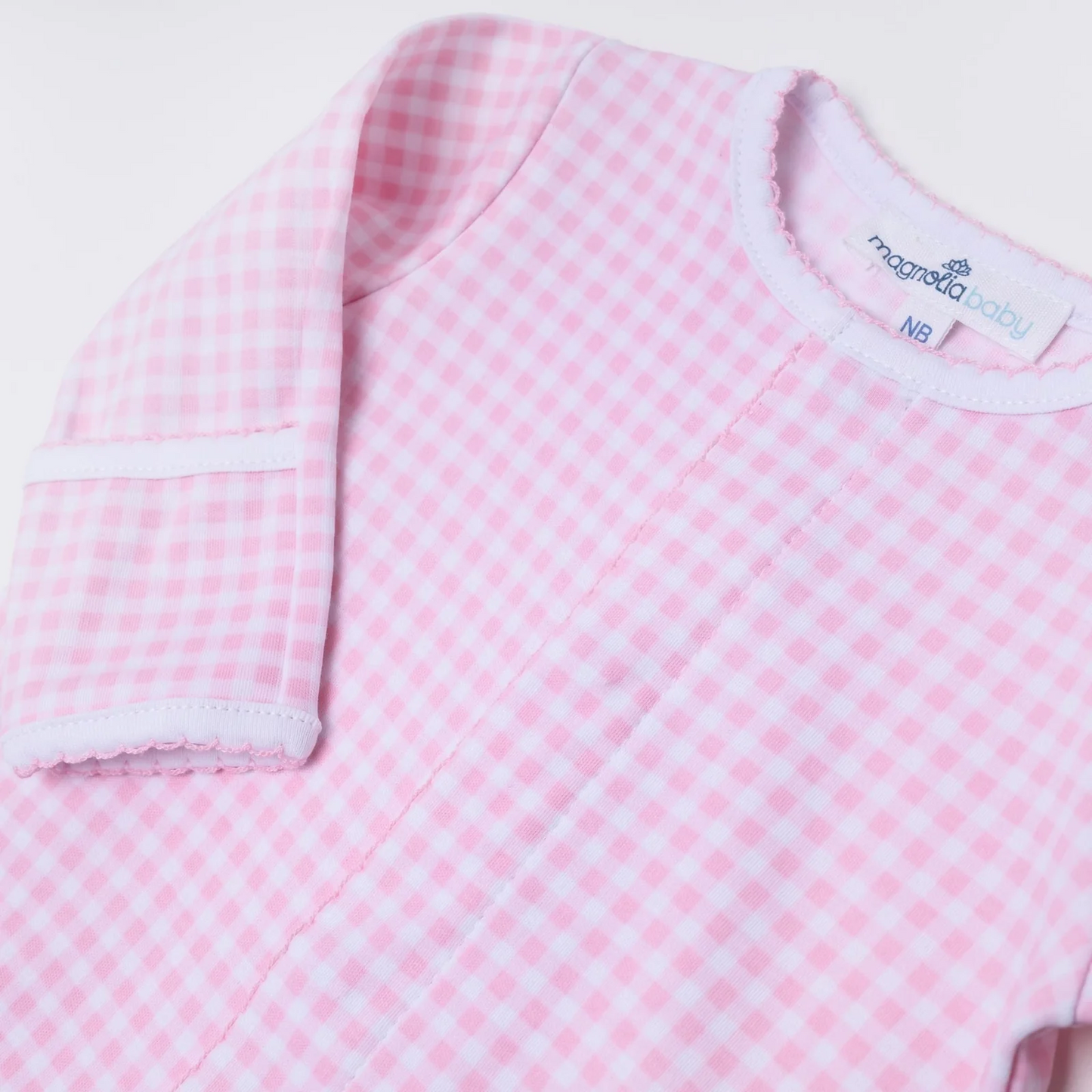 Mini Checks Girl’s Pink Footie