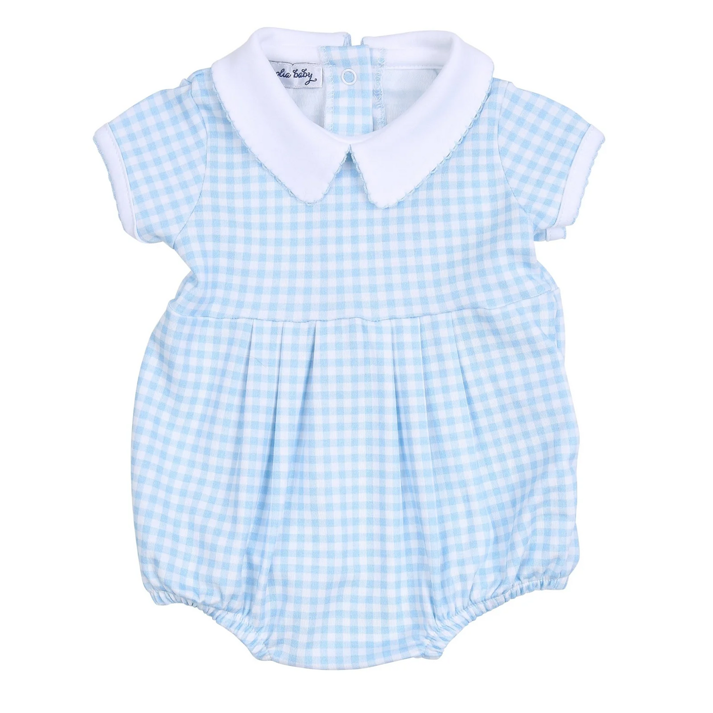Mini Checks Collared Boys Bubble