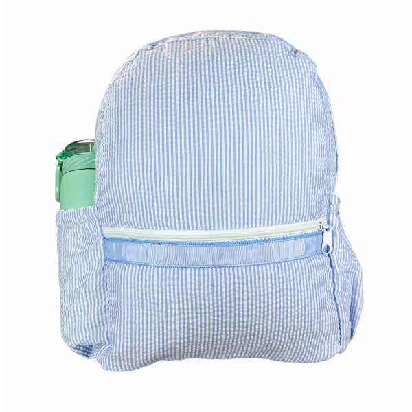 Medium Seersucker Backpack w/ Pockets