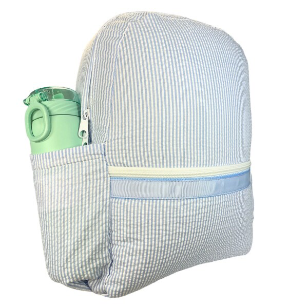 Medium Seersucker Backpack w/ Pockets