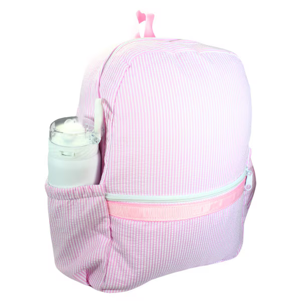 Medium Seersucker Backpack w/ Pockets