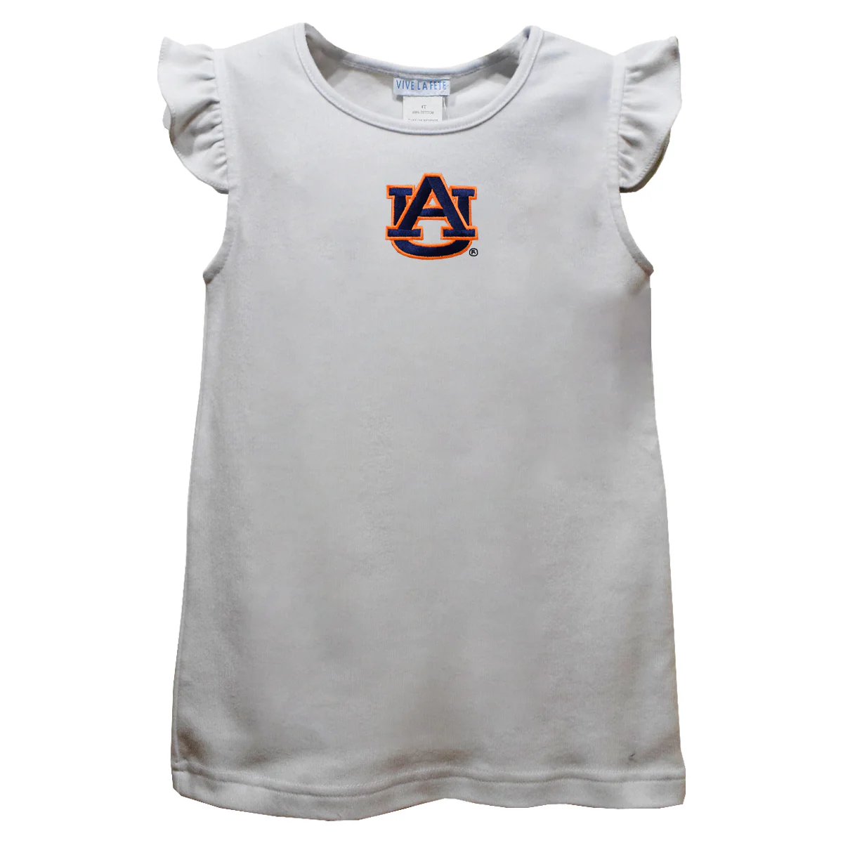 Auburn Tigers Embroidered Girls White Knit Shirt