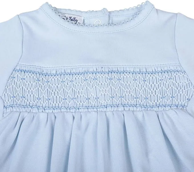 Blue Smocked Footie