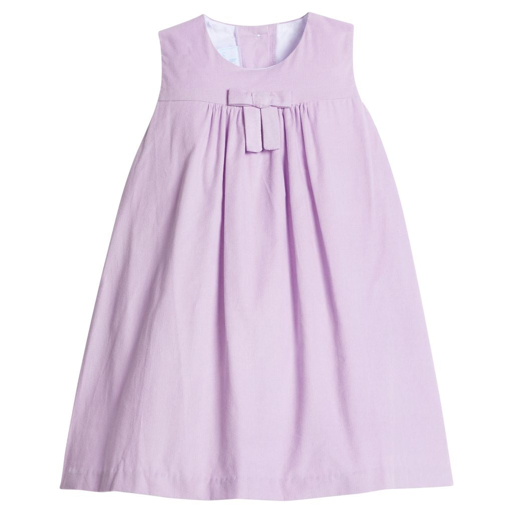 Lavender Cord Pleated Bow Jumper