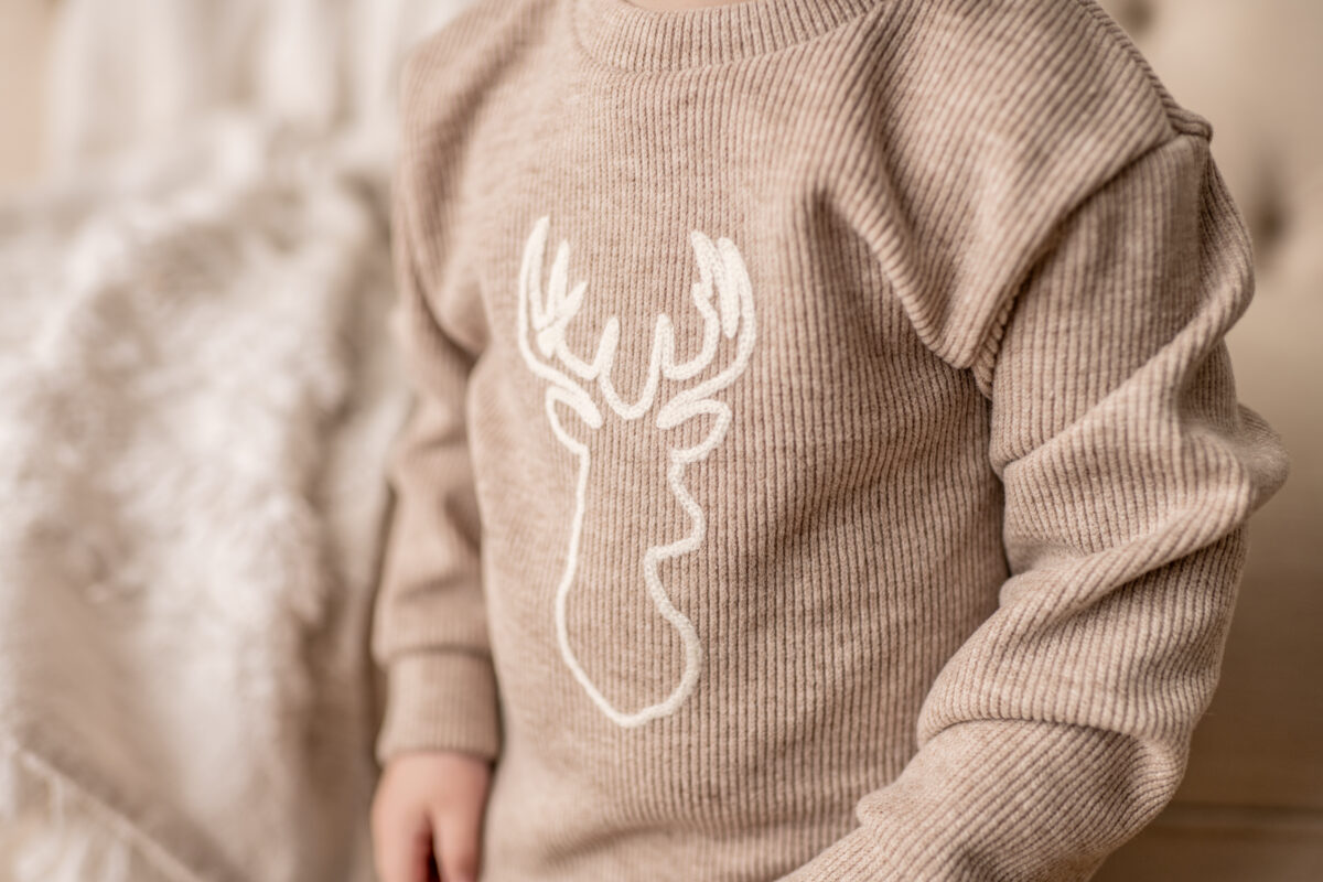 Deer Embroidered Sweater