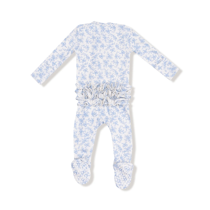 Romi Floral 2-Way Zipper Ruffle Footie