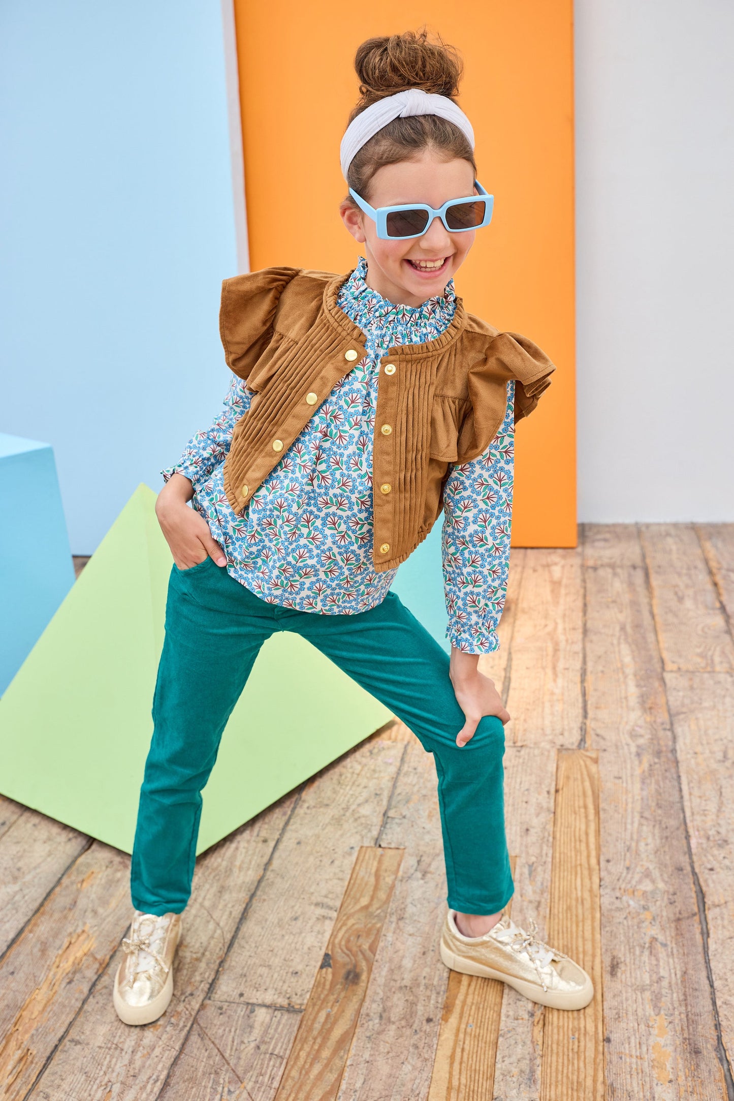 Annie Brown Faux Suede Top