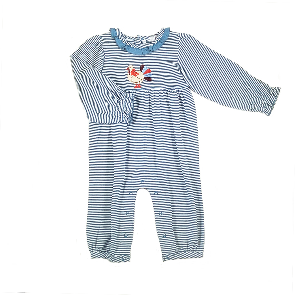 Turkey Appliqué Girls Romper