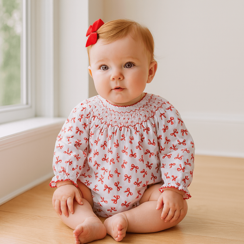 Scarlett Bows Smocked Bubble