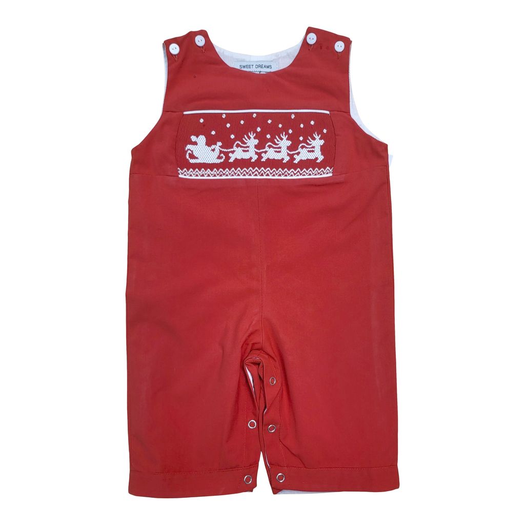 Santa’s Sleigh Smocked Boys Longall