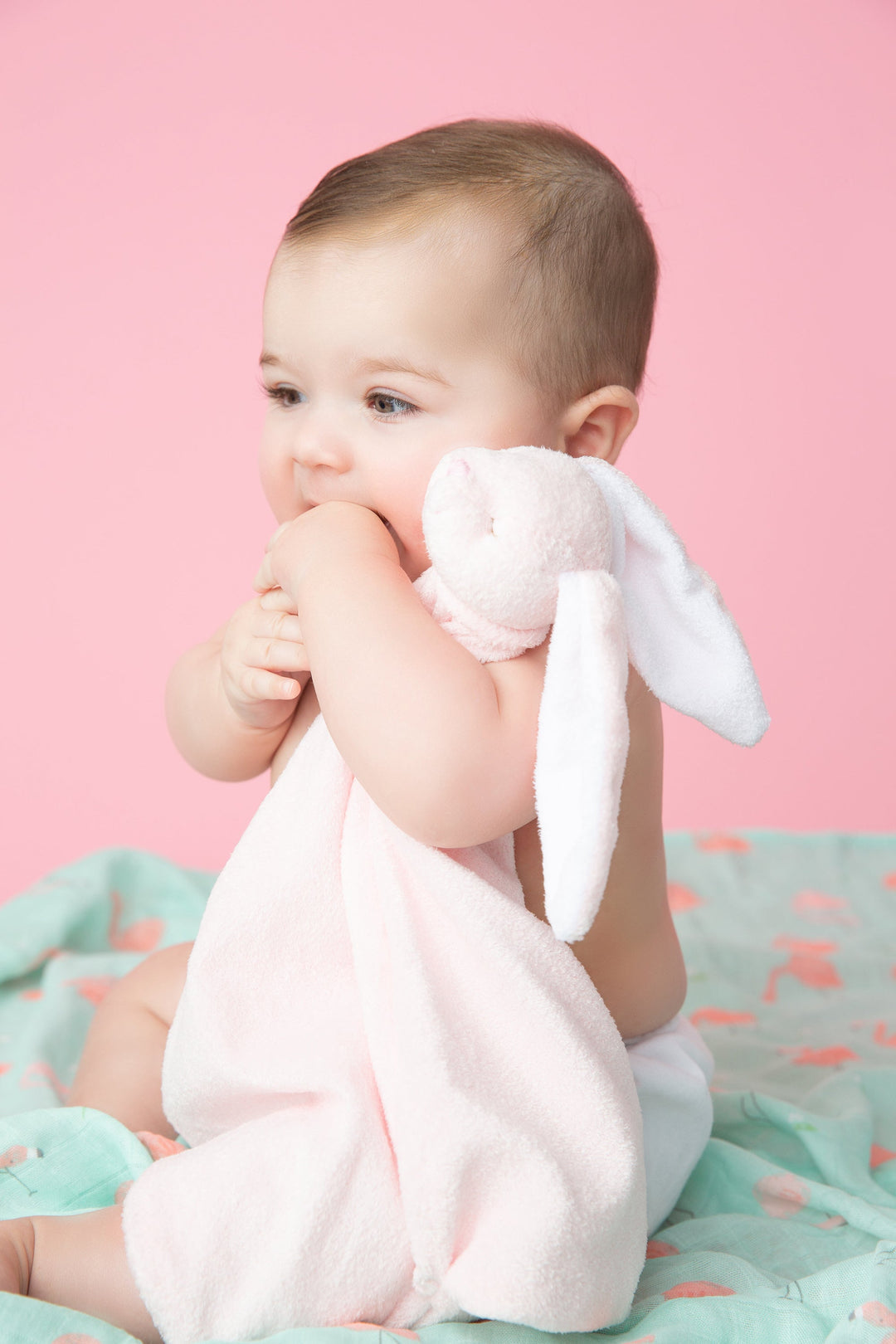 Pink Bunny Lovey Blankie