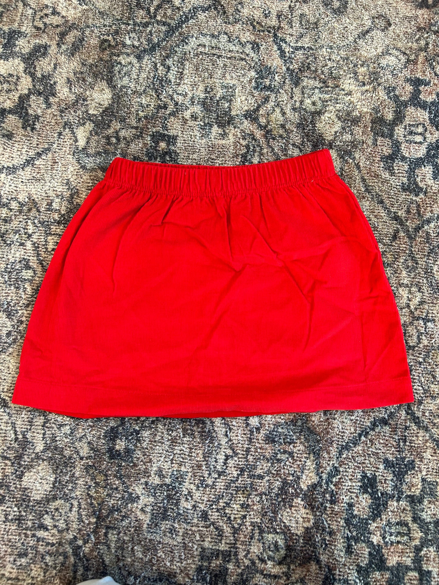 Deep Red Corduroy Skort