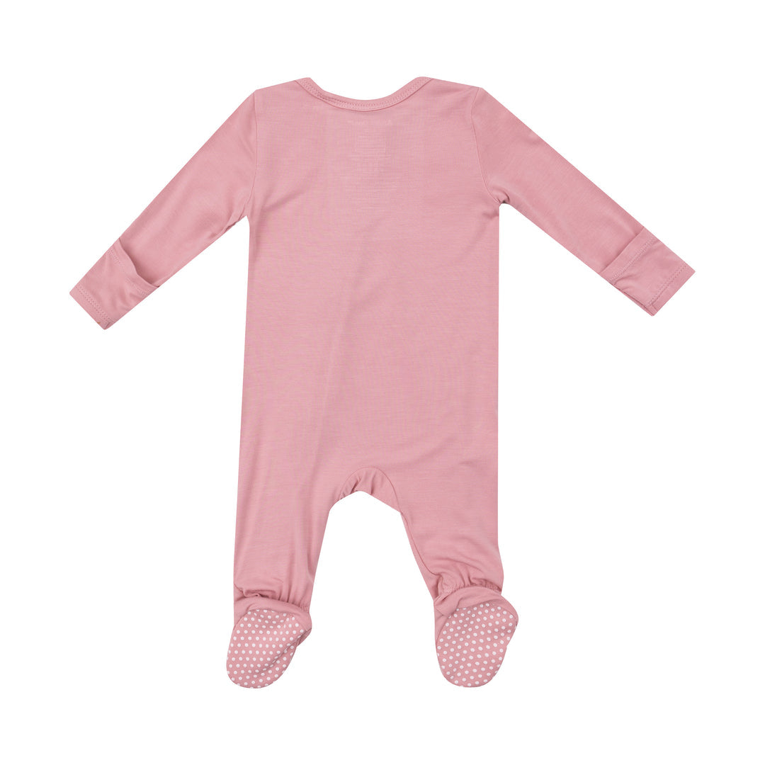 Bamboo Bridal Rose Two-Way Zipper Footie