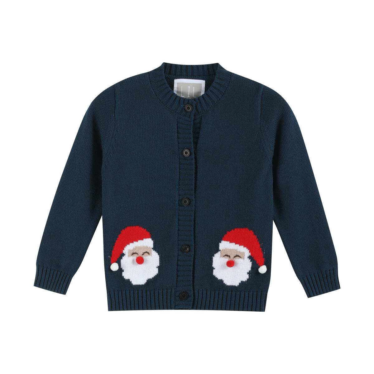 Navy Santa Cardigan