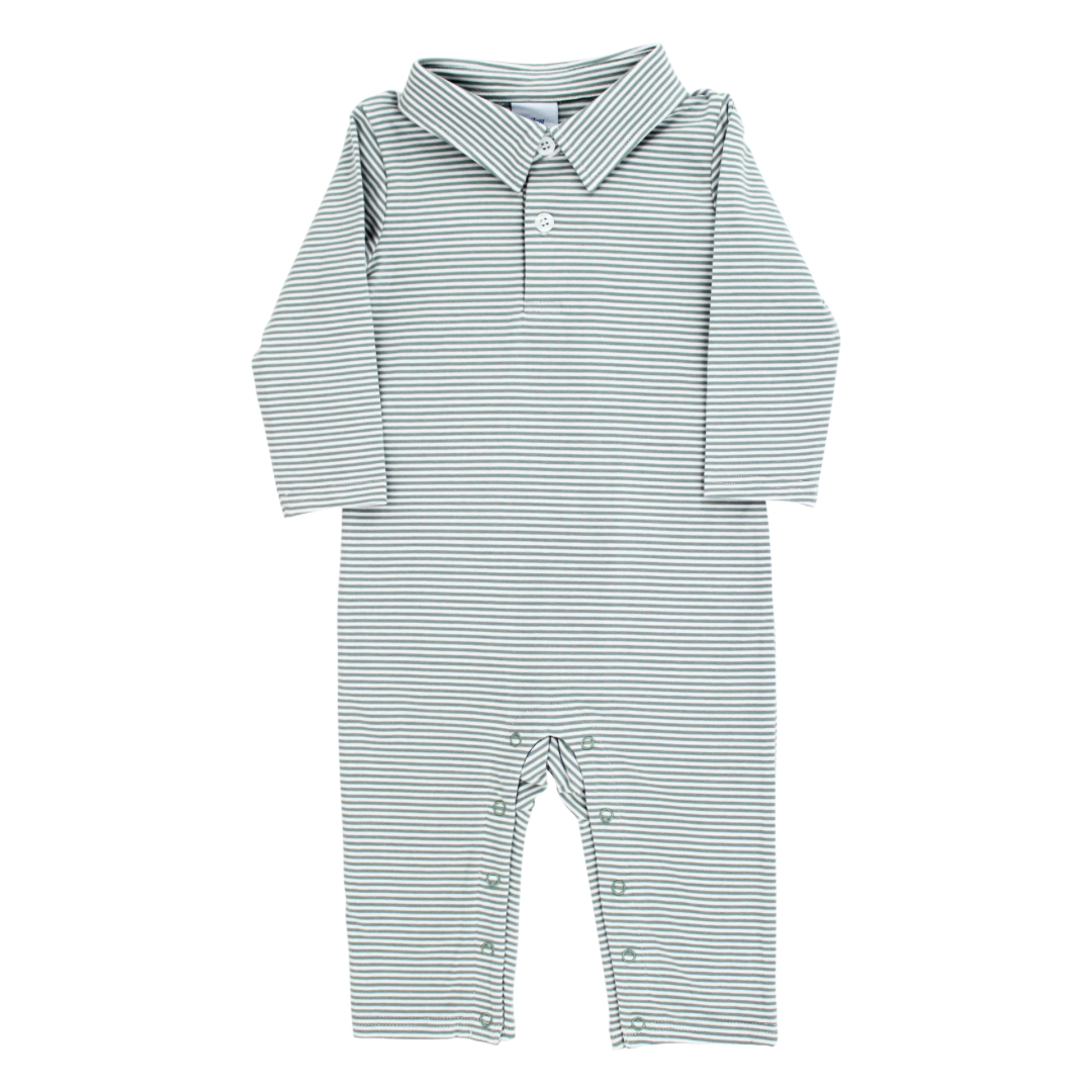 Sage Green Striped Playsuit