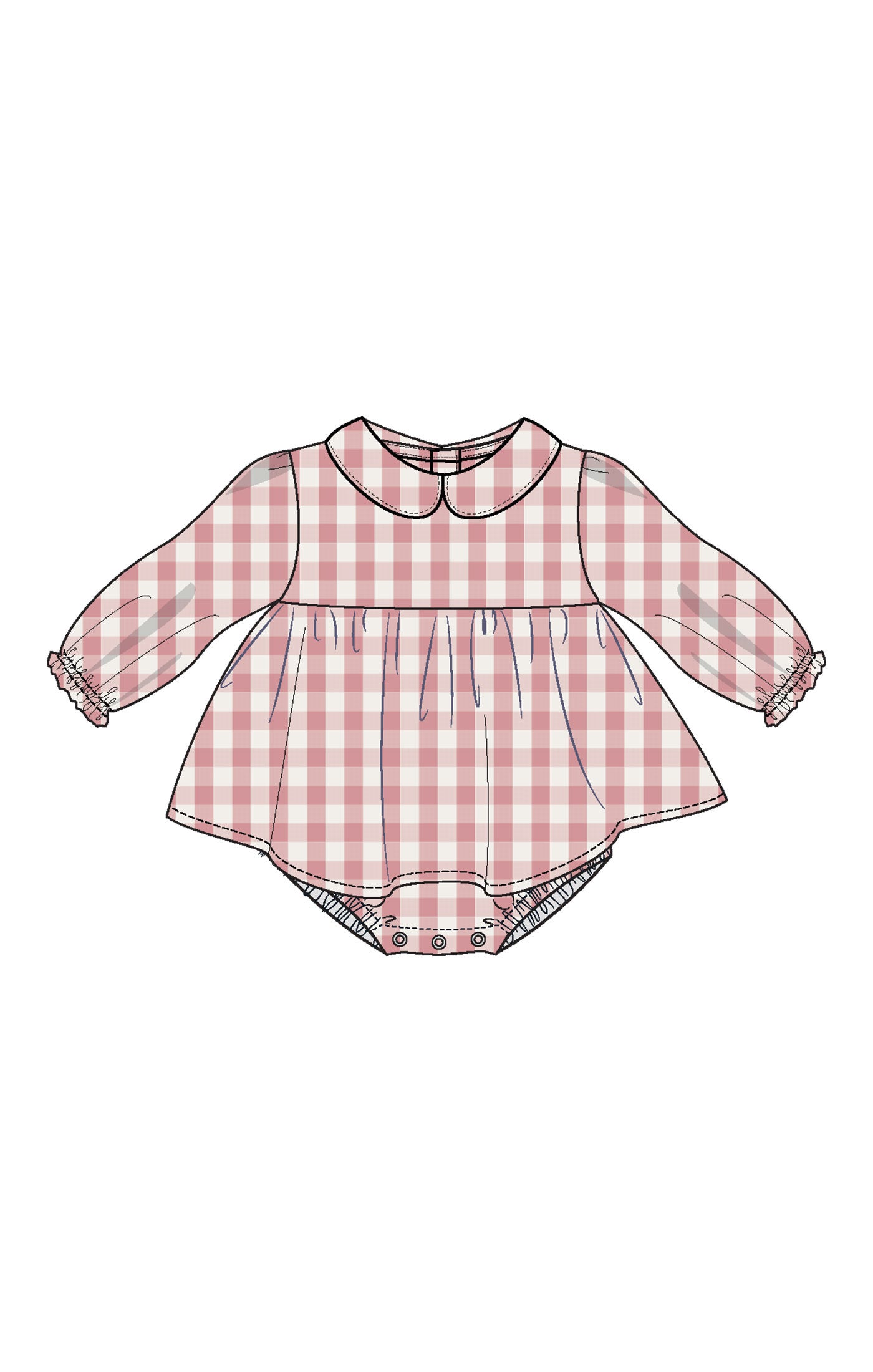 Rose Pink Plaid Skirted Bubble