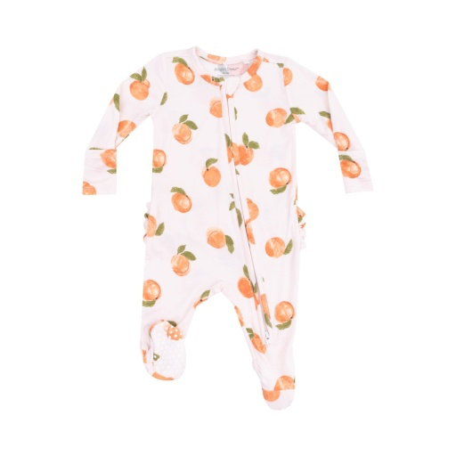 Watercolor Peaches Two-Way Zipper Footie
