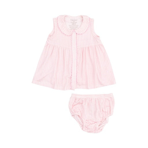 Pink Mini Gingham Peter Pan Dress