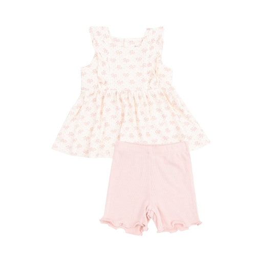 Vintage Mini Bows Ruffle Tank & Bike Short