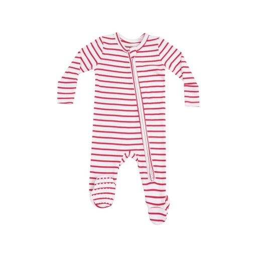 Vintage Red Two-Way Zipper Footie