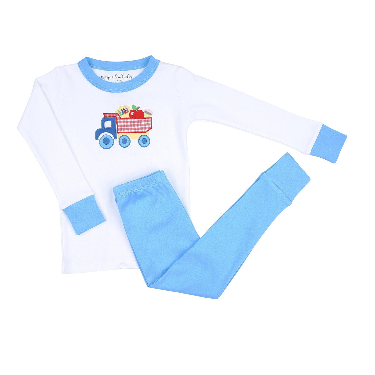 School Ready Appliqué Long Pajamas