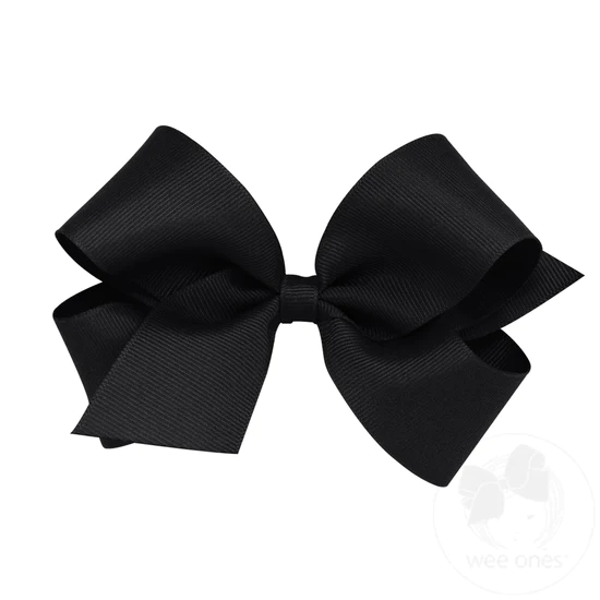 Black Classic Grosgrain Girls Hair Bow