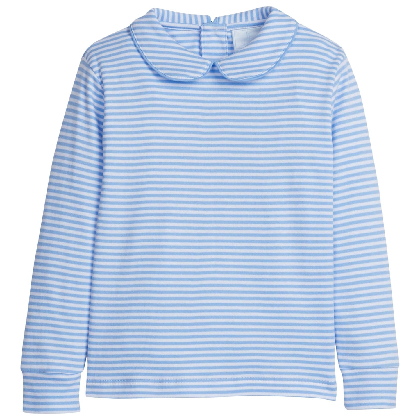 Boys Striped Peter Pan Collar Shirt Light Blue