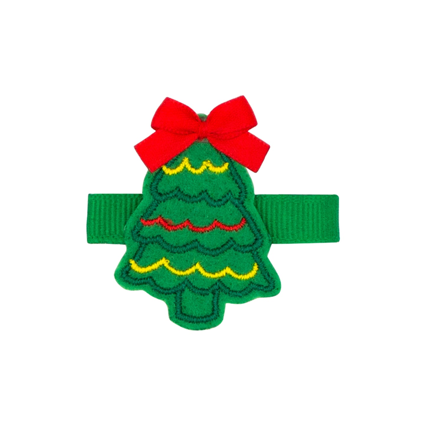 Appliqué Christmas Tree Hair Bow Clip