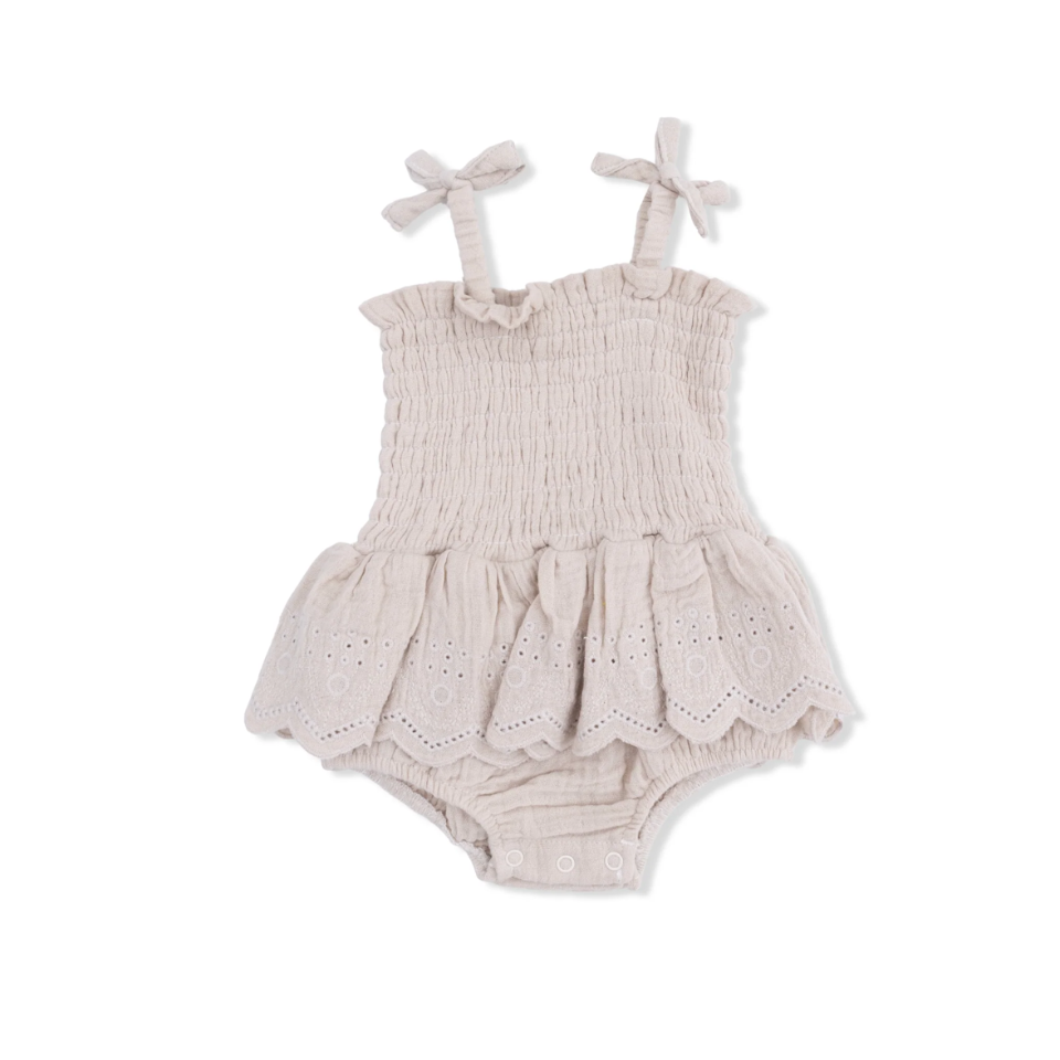 French Oak Smocked Skirted Bubble