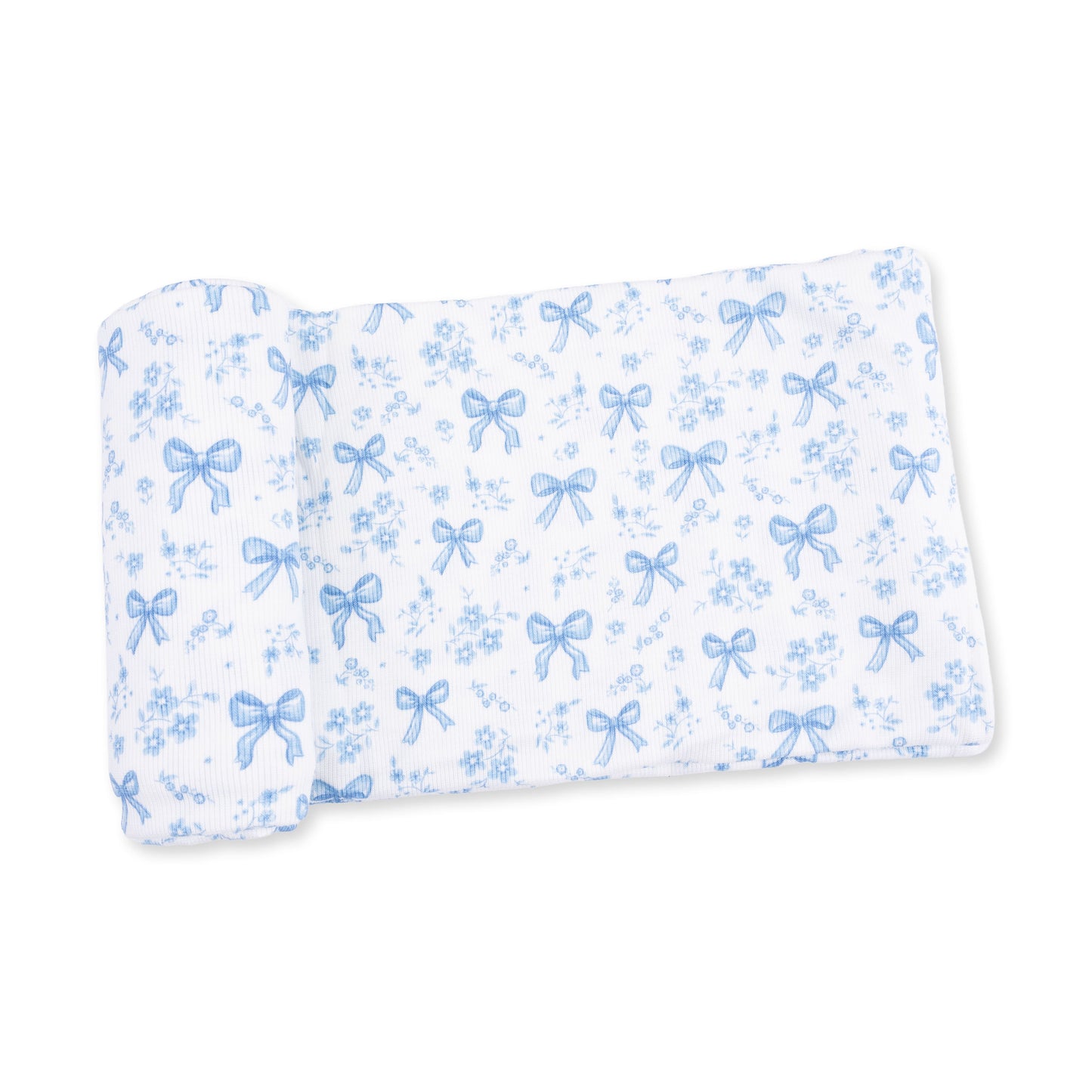 Blue Bows & Flowers Swaddle