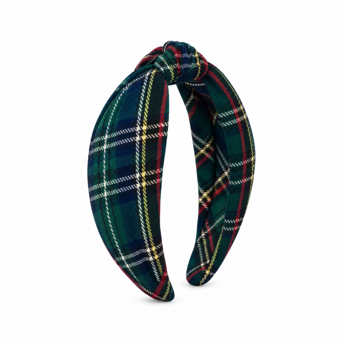Green Plaid Knot Headband