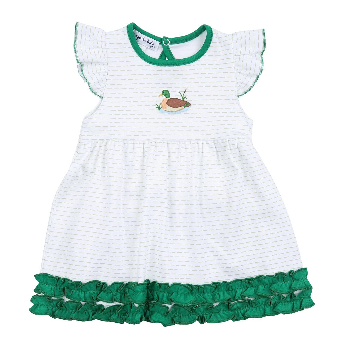 Majestic Mallard Embroidered Collared Short Sleeve Dress