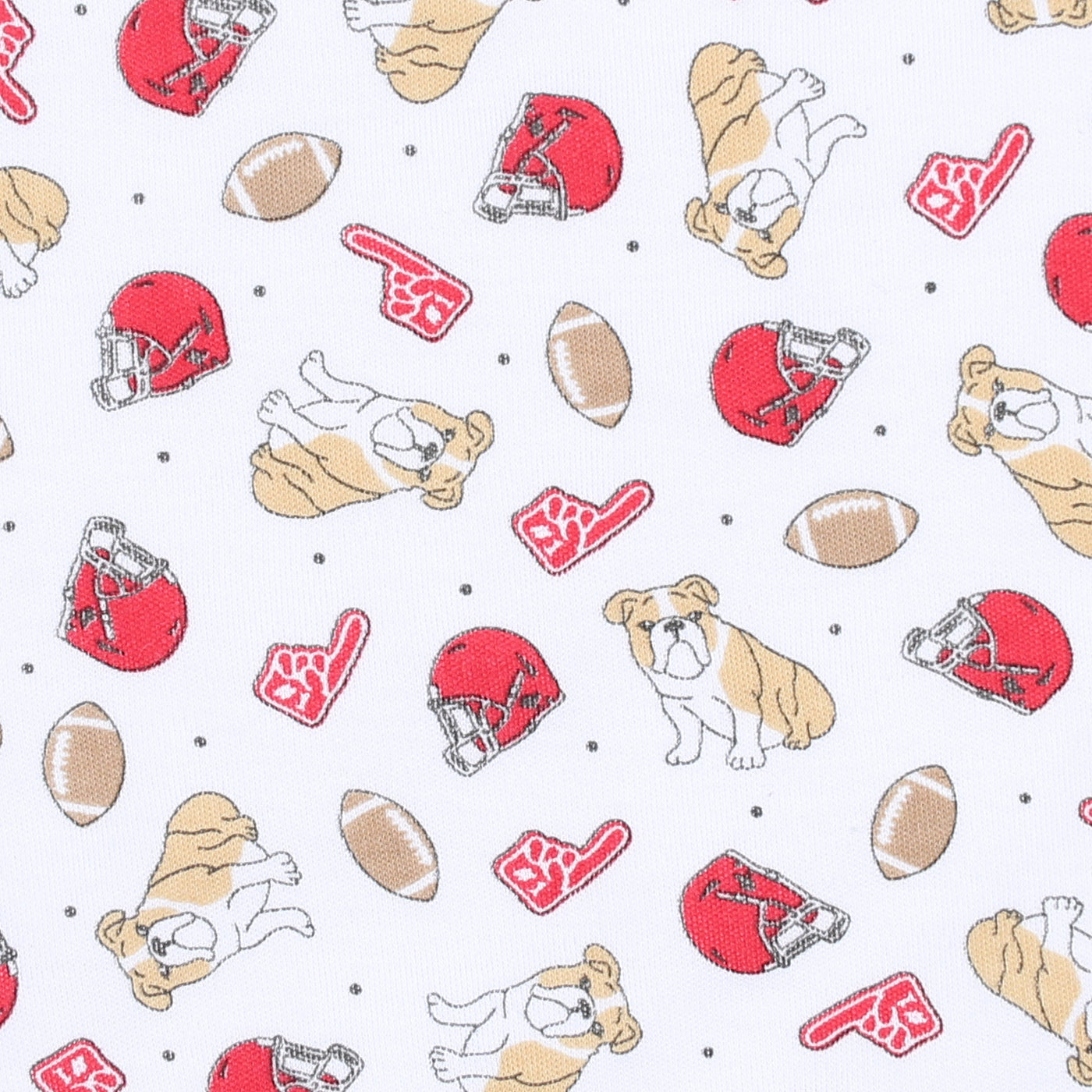 Bulldog Football Printed Short Sleeve Toddler Dress