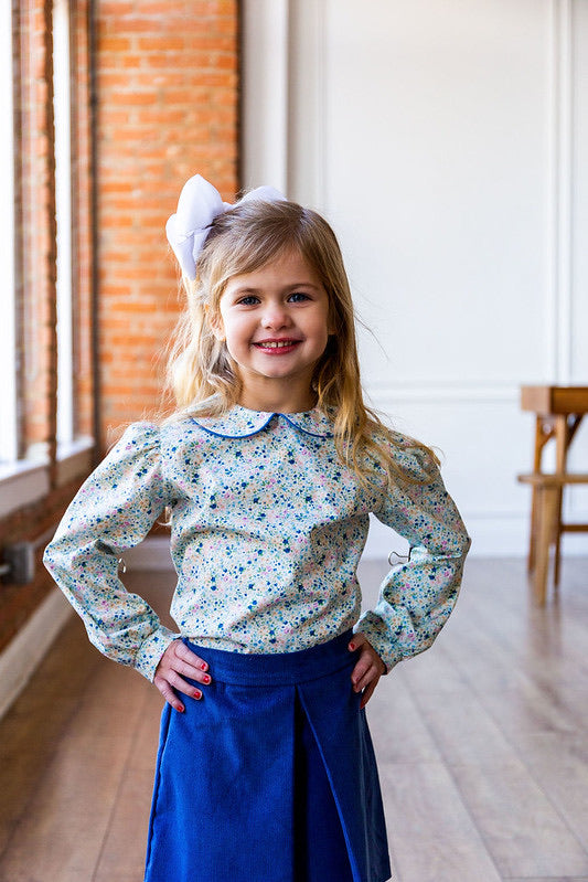 Blue Corduroy Skirt