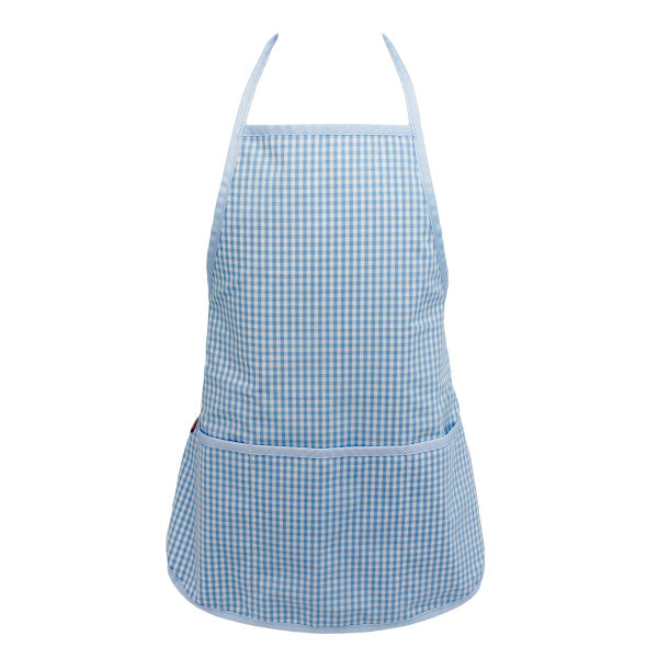 Baby Blue Gingham Art Smock For Kids